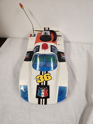 Vintage Battery Operated Porsche Police Car With Microphone Arg