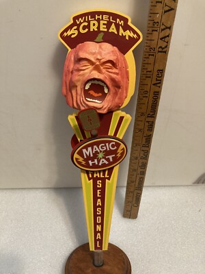 MAGIC HAT WILHELM SCREAM PUMPKIN ALE FALL SEASONAL draft beer tap handle VERMONT
