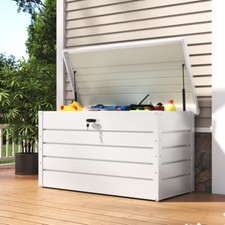 Metal Garden Storage Box In/Outdoor Furniture Cushion Deck Chest Tool Organizer