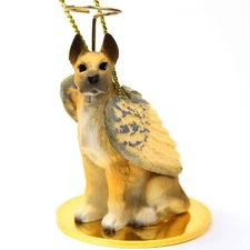 Great Dane Ornament Angel Figurine Hand Painted Fawn