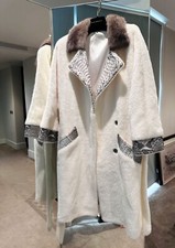 Luxury Cream Camel Real Fur Coat Sable Mink Collar And Python £8000
