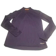 Omniwool Men's Size XL Blue Long Sleeve Wool Blend Base Layer Thermal 1/4 Zip