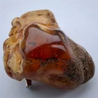Vintage Antique Genuine Baltic Amber Raw Stone Huge Brooch Pin