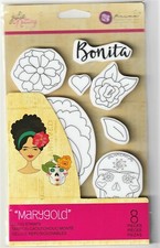 Prima Julie Nutting MARYGOLD Doll Cling Stamps "Solecito" Planner Tags 913533