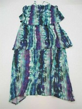 new MOSSIMO Women's Dress Size S Asymmetrical Ocean Print Green Maxi 