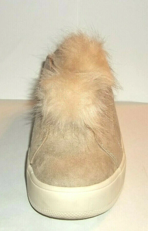 Faded Glory Tan Suede Slip on Fuzzy Ball Shoes~Size 9 M - Image 2 of 4