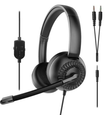 SPEEDLINK METIS Stereo Headset Kopfhörer Mikrofon 3,5mm Jack Y-Adapter Black