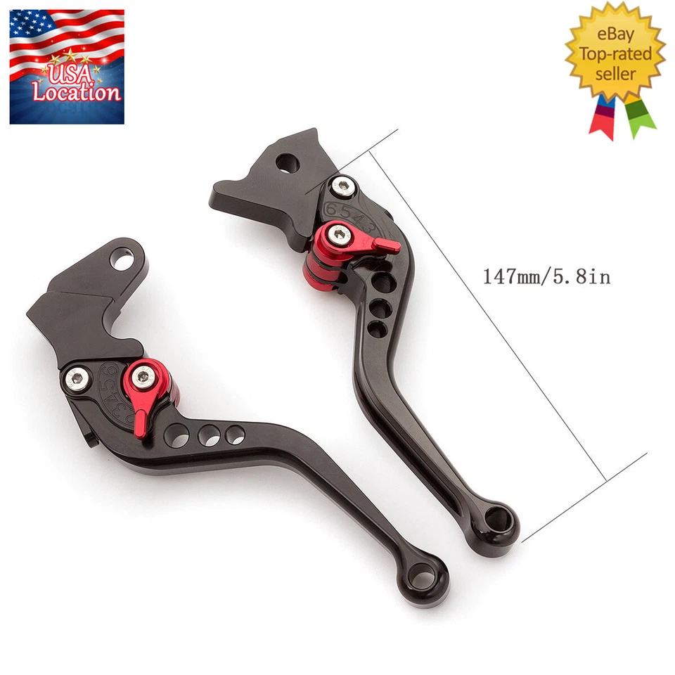 For Yamaha XT350 1985-2000 TT600 1985-1986 FXCNC Brake Clutch Levers Short Pair - Image 3 of 4