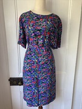 Perri Cutten size 16 XL Multicolour Floral Silk 2 Piece Set Vintage skirt top
