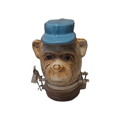 Monkey Chimp Blue Hat Porcelain Airtight Jar Container for Herbs, Tobacco 100ml