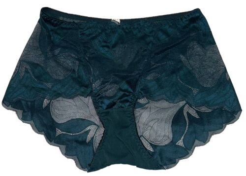 Grün blau glänzend transparent Spitze Stickerei Nylon Oma Höschen Damen Neu aus altem Lagerbestand - Bild 2 von 9
