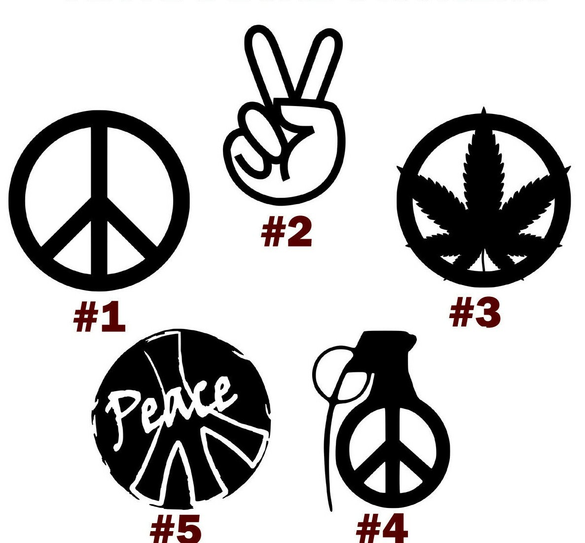 Peace Symbol Vinyl Decal Sticker for Car Window Wall Laptop Hippie Love Design CND