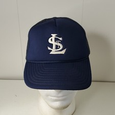 VTG St Louis Cardinals SnapBack Hat Mesh Trucker Cap Youth Embroidered Logo Blue