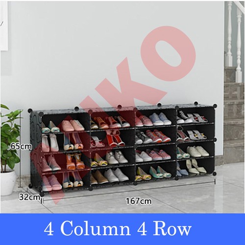 Black Door Cube DIY Shoe Cabinet Rack Storage Portable Stackable Organiser Stand - Picture 21 of 26