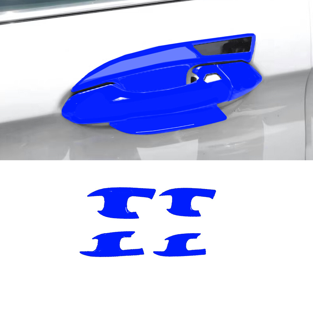 Car Exterior Side Door Bowl Frame Cover 4PCS For Ford Edge 2015-2021 Bright Blue