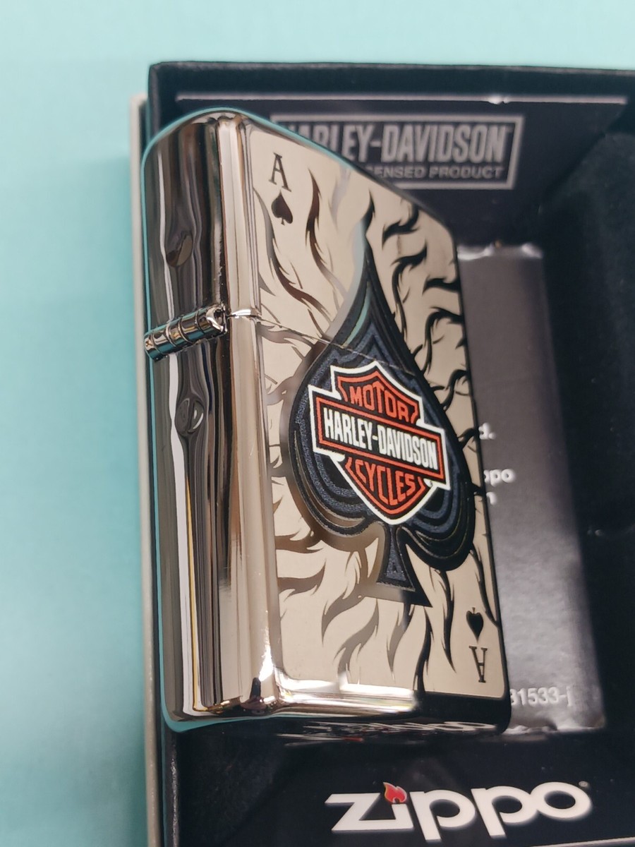 Zippo 28688 Harley-Davidson Logo on Ace of Spades High Polish