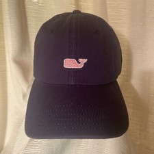 Vineyard Vines Ltd Edition Adjustable Hat Baseball Cap Rare BLUE with PINK Whale