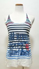 Desigual TS Marino Women's Sleeveless Striped Navy T-Shirt Size S