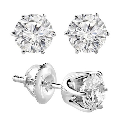 CVD Runde Diamant Ohrstecker 3 Karat IGI Lab Created 950 Platin Ohrringe E-F/VVS