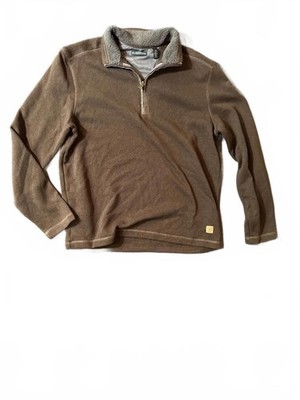 J. BASS & CO.Size LG. Brown Fleece Half-Zip Pullover - L/G