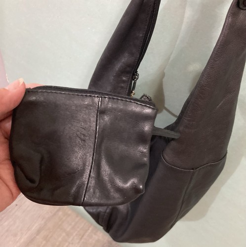 Vtg 80s Brio! Black Leather  Slouchy Hobo Bag. Excellent condition. - Bild 2 von 10