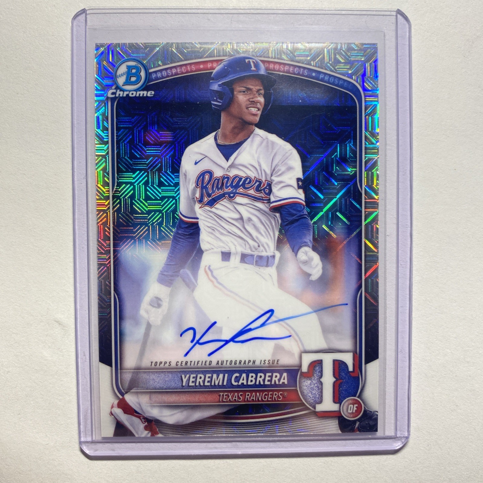 2025 Bowman Chrome YEREMI CABRERA - MOJO Auto #BMA-YCA -RANGERS- GEM/MT