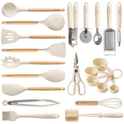 22pcs Silicone Cooking Utensils Set, 446°F Heat Resistant Kitchen Utensils Ga...