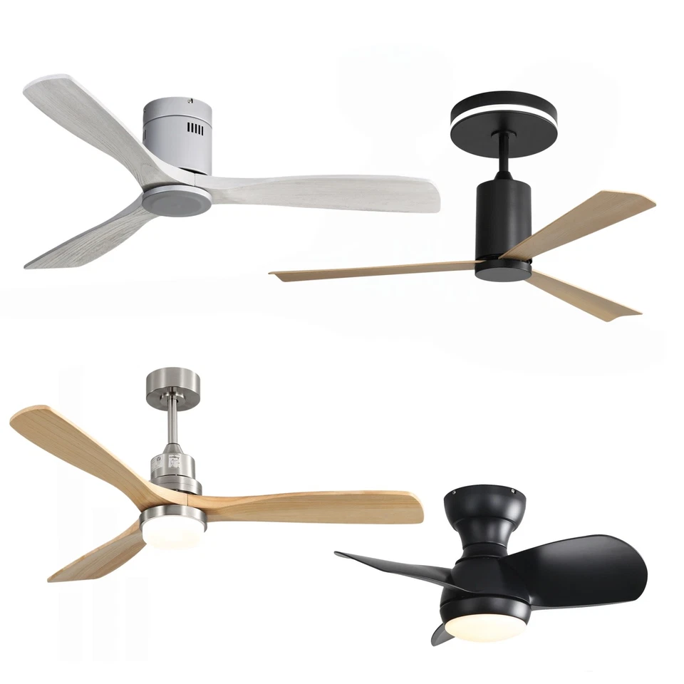 SOFUCOR 132/58cm Deckenventilator Mit Licht Und Ohne Licht Mit 6 Geschwindigkeiten Ruhig