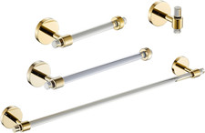 Elegant Gold Acrylic Bathroom Accessories Set - 4 Piece Wall Mounted Set
