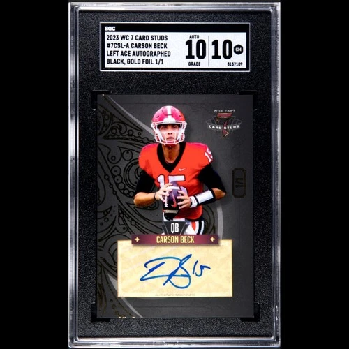 2023 Wild Card Black Gold 1-of-1 Autograph Carson Beck 1/1 Auto Rookie SGC 10/10
