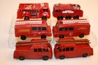 Six (6) Vintage 1960's - 2000's Matchbox Lesney / Tonka Fire Engine Trucks