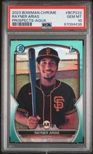RAYNER ARIAS 2023 Bowman Chrome Prospects Aqua Refractor BCP-222 PSA 10
