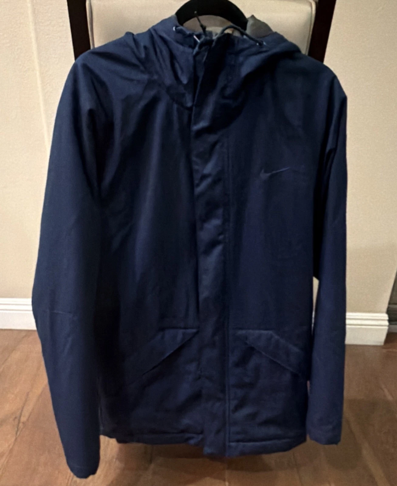 Nike Storm-FIT Hooded Full Zip Jacket Logo Zipper Navy Men’s Size M