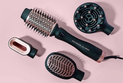 BEACHWAVER Co. Blowout Brush - Midnight Rose NEW IN BOX 4-in-1 Hair Dryer Set