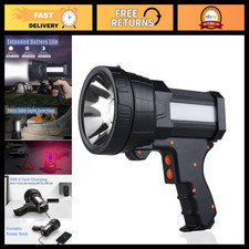 Super Bright 200000 High Lumen Rechargeable Handheld Spotlight With Tripod - Bla