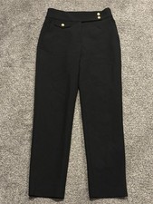 Veronica Beard Black and Gold Renzo Slim-Leg Pant Cropped Flap-Pocket Pant 2