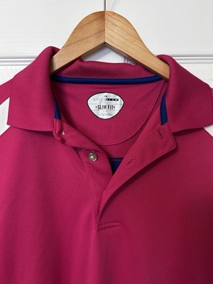 Grand Slam Performance Mens Golf Polo Pink Blue White  Size Large
