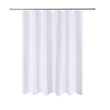 "72x78"" Long Fabric Shower Curtain Liner Water Repellent White Bathroom Spa"