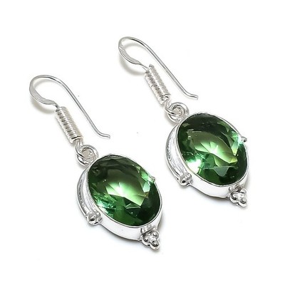 Handgefertigter grüner Amethyst Edelstein 925 Sterlingsilber Schmuck...