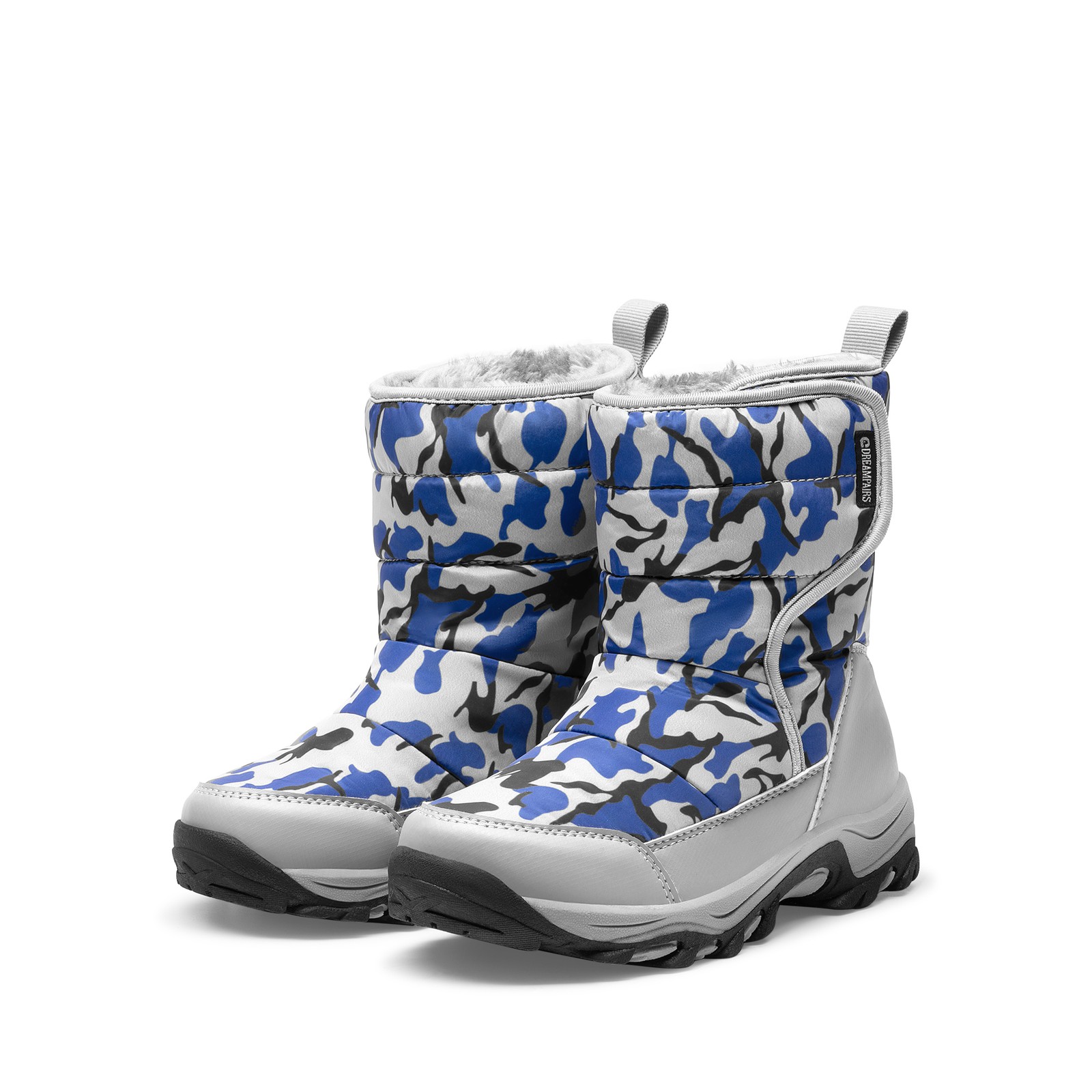 Girls Boys Snow Boots Winter Outdoor Mid Calf Fur Lined Warm Ski Snow Boots US