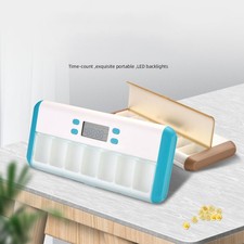 7 promemoria per portapillole a griglia con timer per sveglia, organizer per