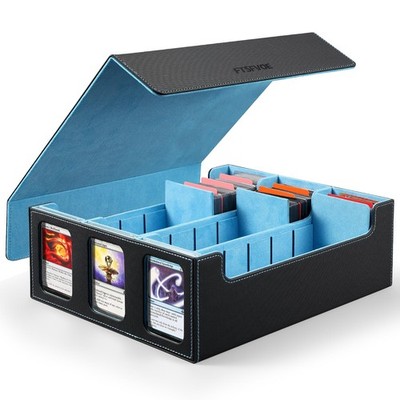 Trading Card Storage Box for Commander - 2400+ Card Deck Box with Removable C...