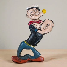 Popeye Sailor Man Cast Iron Bottle Opener With Painted Finish (5" x 3")
