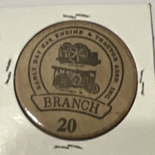 1988 Roy WA Engine Show Wooden Nickel Wood Early Day Gas Engine Tractor