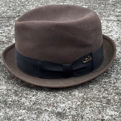 Bianchi Brown Black Fedora Men's Vintage Classic Lined Formal Fall Winter Hat