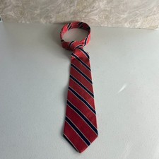 Brooks Brothers Makers Men's Necktie 56" Red/Navy Stripes 100 Silk