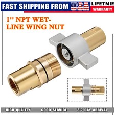 1 Inch NPT Wet Line Wing Nut Hydraulic Quick Disconnect Coupler / Coupling Set