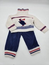 Vintage 1970-80s Sesame Street 3D Cookie Monster Outfit Knit Corduroy