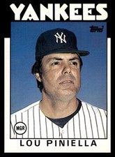 1986 Topps Traded Lou Piniella #86T New York Yankees Manager MLB Baseball