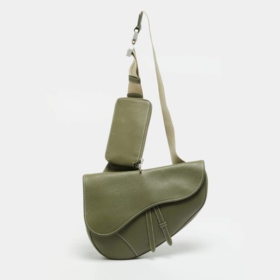Dior Umhängetasche Saddle Maxi Grün Leder
